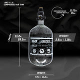 AeroLite Carbon Fiber Tank - 68ci / 4500psi  - Clear