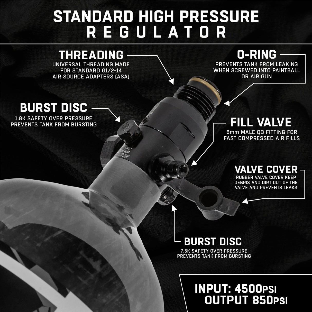 AeroLite Carbon Fiber Tank - 68ci / 4500psi  - Clear