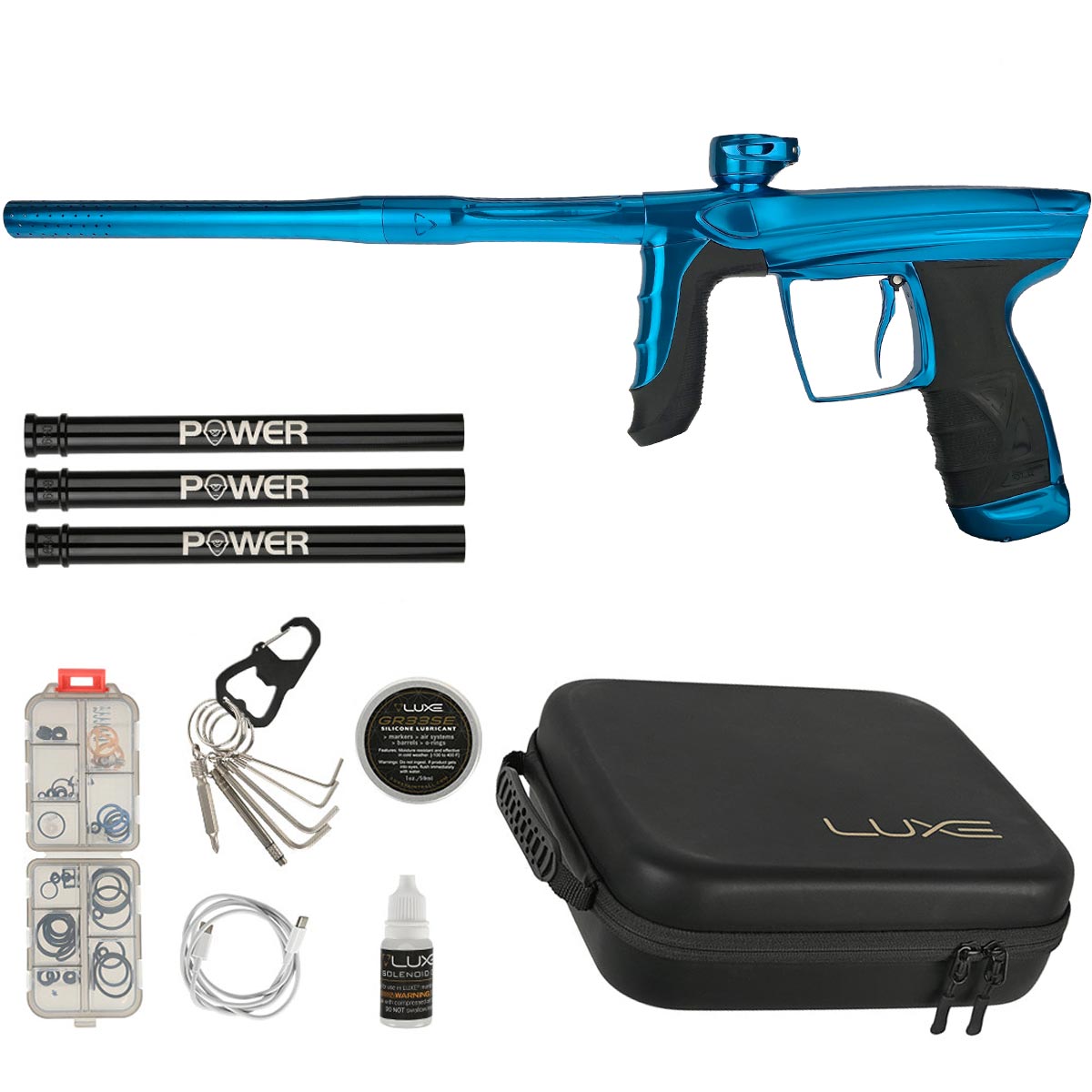 DLX Luxe Aire in Blue Polished with case and accessories