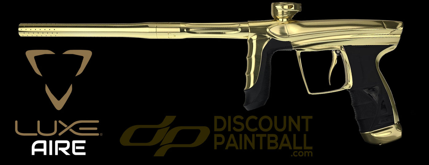 DLX Luxe Aire Large gold polished paintball marker