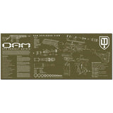 Green Dye DAM Tech Mat work surface diagraming marker specs on a white background