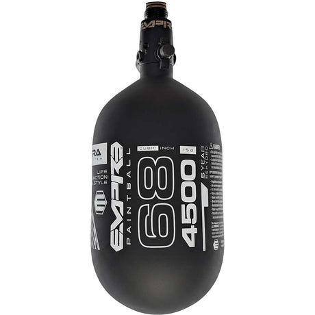 Empire Ultra Lite Carbon Fiber Air Tank 68ci 4500psi Black/White w FLO Pro Reg