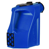 Rear view with sizer Blue plastic HK Army Reload Paintball Hauler Caddy for loading paintballs into pods and hoppers.