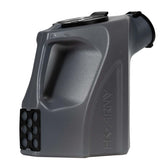 Rear view with sizer Dark Smoke black plastic HK Army Reload Paintball Hauler Caddy for loading paintballs into pods and hoppers.
