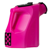 Rear view with sizer  pink plastic HK Army Reload Paintball Hauler Caddy for loading paintballs into pods and hoppers.