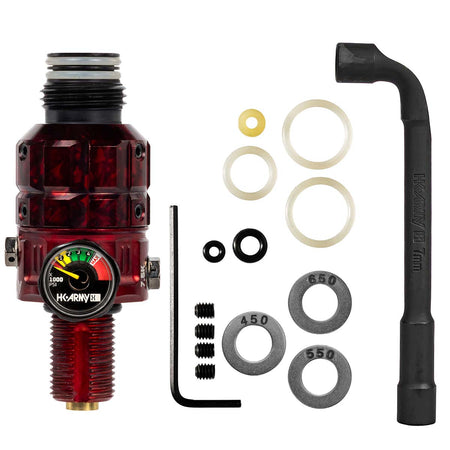 HK Army Turbine Pro Air Tank Regulator | 360° Rotating, 350-650 PSI Marble Red