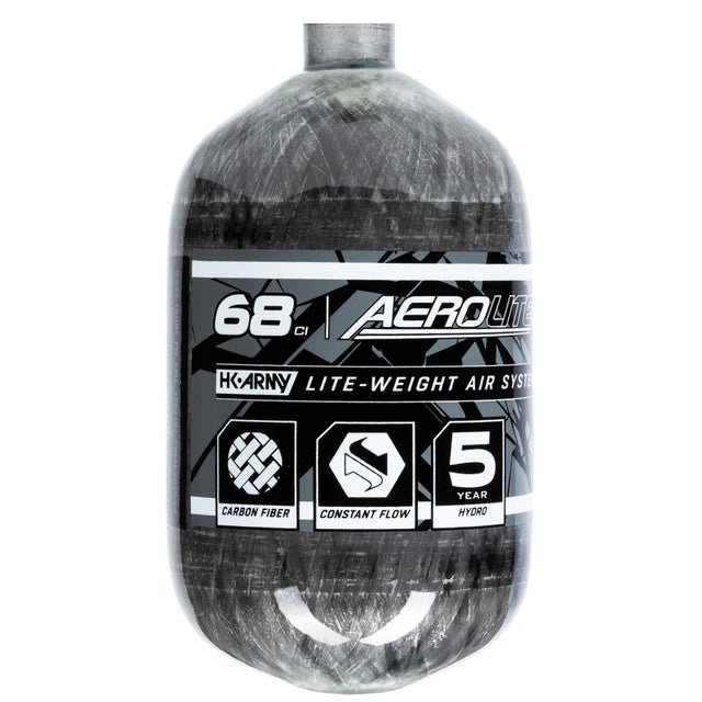 HK Army Aerolite 68ci 4500psi Carbon Fiber Compressed Air Bottle Only Clear