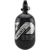Alternate view of the JT Ultra Lite Carbon Fiber Air Tank 68ci 4500psi Black/Chrome w FLO Pro Reg