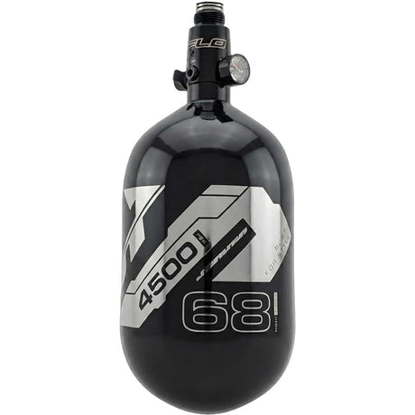 Alternate view of the JT Ultra Lite Carbon Fiber Air Tank 68ci 4500psi Black/Chrome w FLO Pro Reg