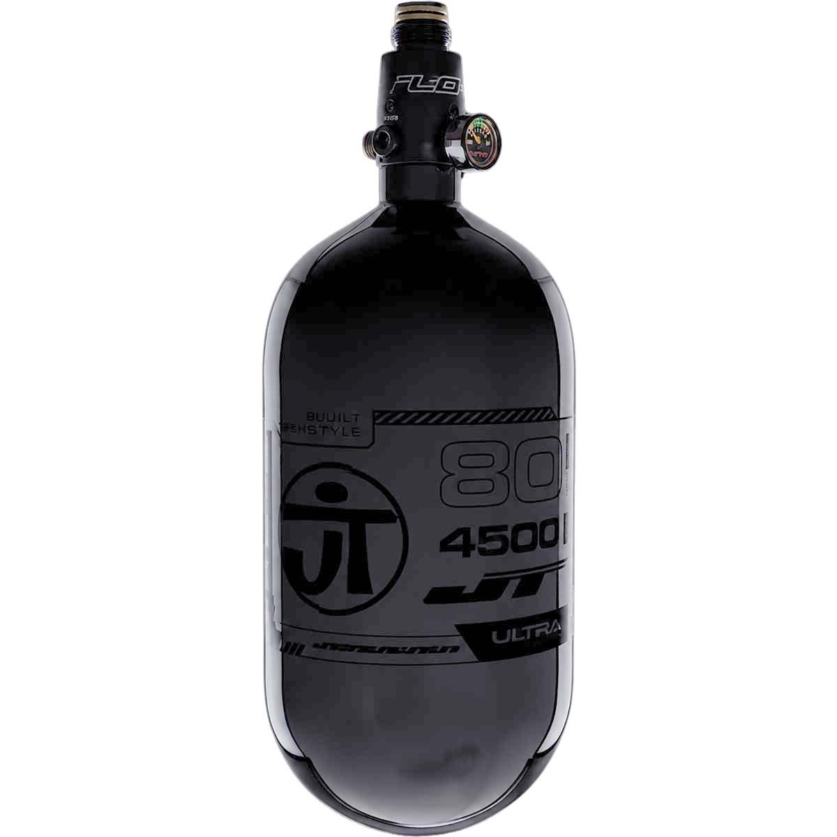 JT Ultra Lite Carbon Fiber Air Tank 80ci 4500psi Grey/Black w FLO Pro Reg