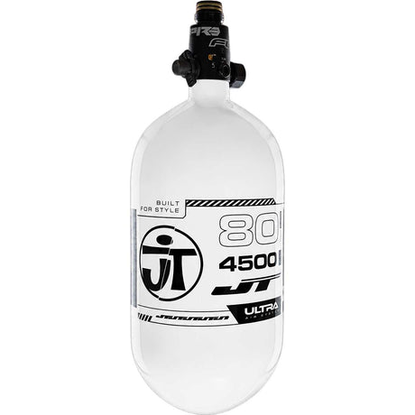 JT Ultra Lite Carbon Fiber Air Tank 80ci 4500psi White/Black w FLO Pro Reg