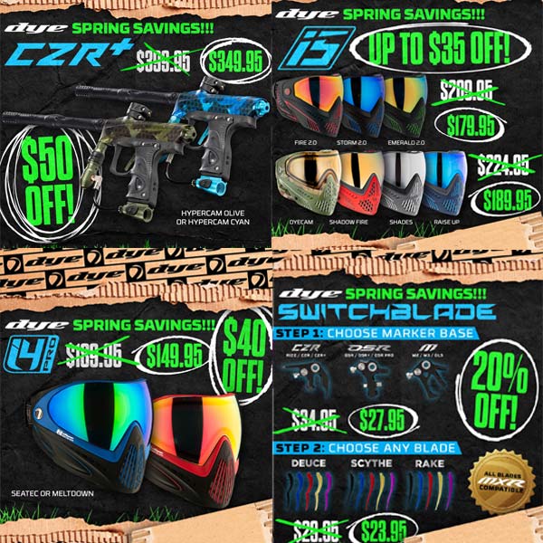Dye Paintball Spring Sale on Markers and Goggles