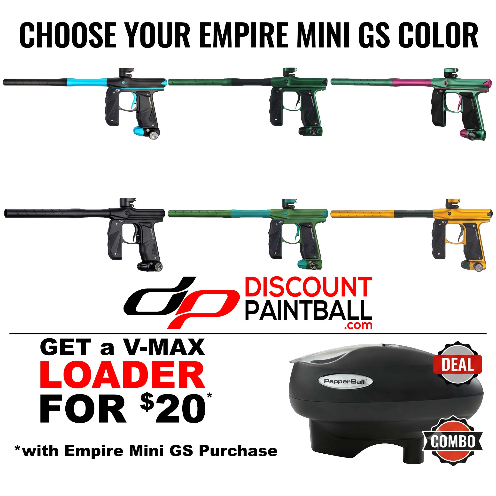 EMPiRE/EMPiRE'S SUPER ULTRA SPECTACULAR… Empire Mini GS Marker with V-Max Loader Combo – Discount Paintball