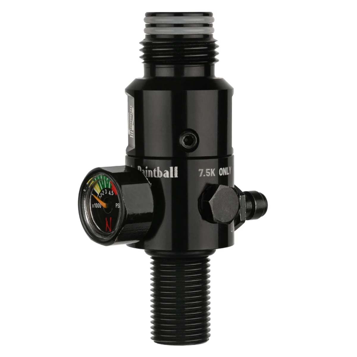 Front angled view showing the gauge Ninja UL2 Air Tank Regulator 4500psi in blackout