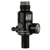 Angled view of the black Ninja Ultralite UL2 Air Tank Regulator 