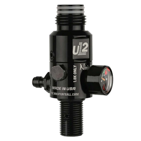Angled view of the black Ninja Ultralite UL2 Air Tank Regulator 