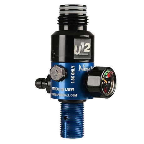 Angled view blue black Ninja UL2 Air Tank Regulator