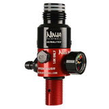 Angled view Ninja UL2 Air Tank Regulator 4500psi in red black