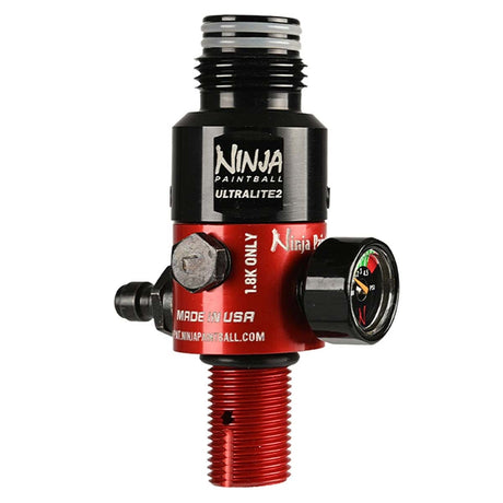 Angled view Ninja UL2 Air Tank Regulator 4500psi in red black