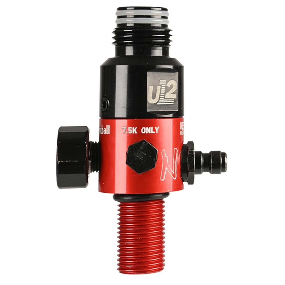 Side view of the Ninja UL2 Air Tank Regulator 4500psi in the red black color