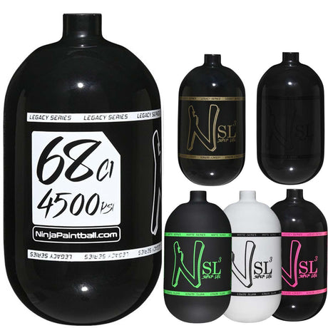Ninja SL3 Carbon Fiber air tank colors in 68ci 4500psi with no regulator