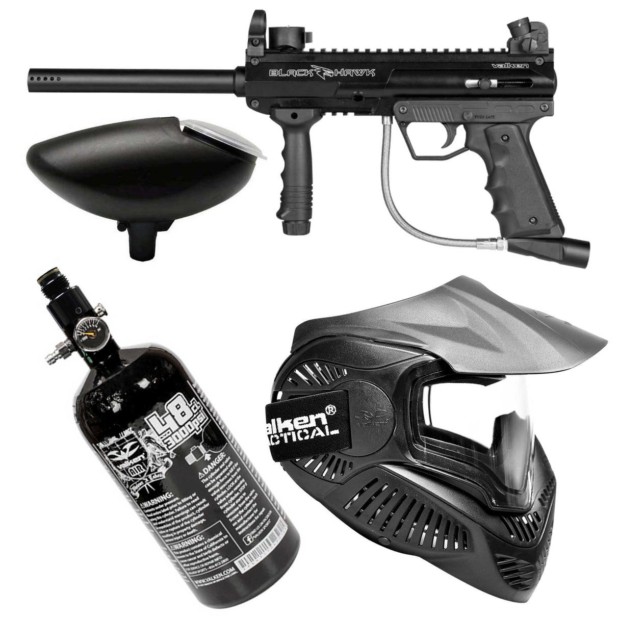 Valken V-TAC Blackhawk Paintball Marker Combo Black